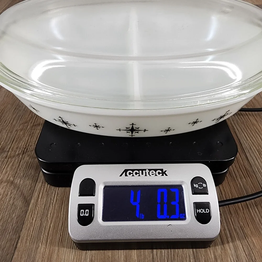 Vintage Pyrex Black Starburst Divided Casserole Dish 1.5 Qt with Lid 063 MCM